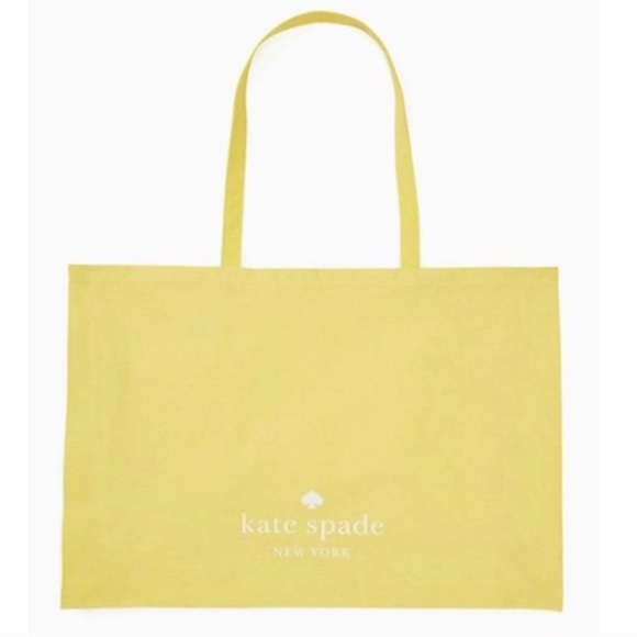 Kate Spade Neon Yellow Cotton Canvas Tote Shopping Bag Multi-use - Picture 1 of 6